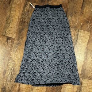 NWT Fresh Produce Maxi Skirt Women’s Small Cotton black white  Elastic Waist